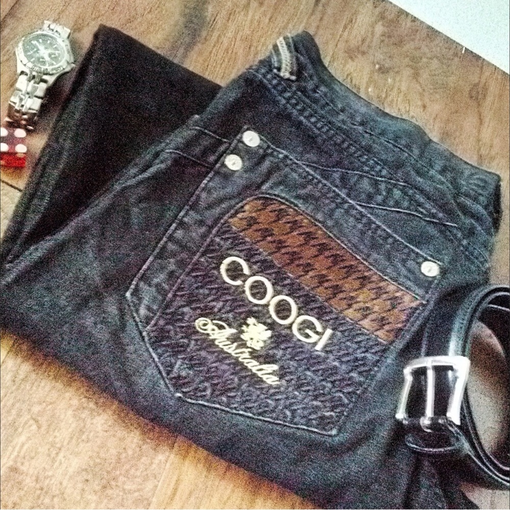 COOGI Australia Men's Black Denim Houndstooth